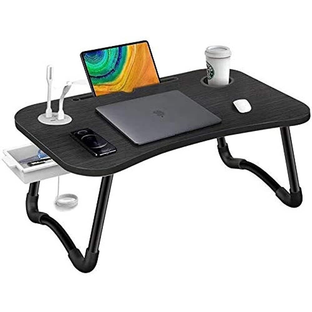 Borameen Laptop Desk Portable and Foldable with USB Port/Tablet and Cup Holder